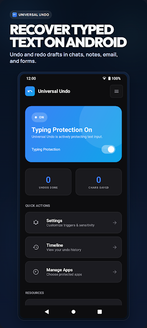 Universal Undo: Recover Text Screenshot 0