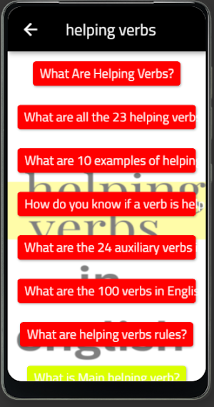 helping verbs Screenshot 2