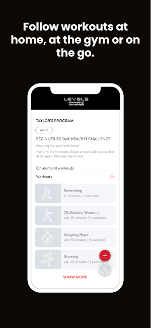 Levels Fitness Online Screenshot 1