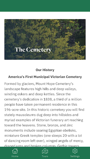 Tours of Mt. Hope Cemetery Screenshot 0