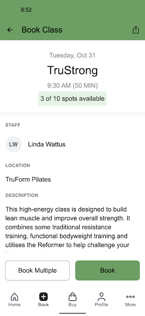 TruForm Pilates Screenshot 2