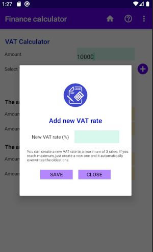 VAT and Loan Calculator Screenshot 3