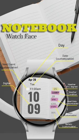 Notebook - Watch Face Screenshot 1