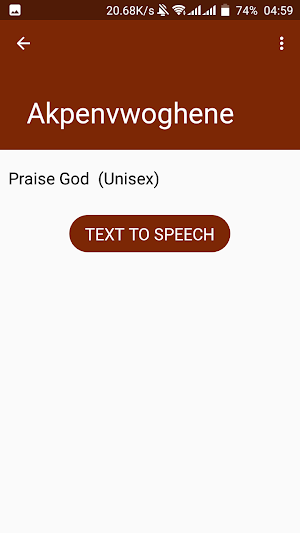 Urhobo Names and Meanings Screenshot 0