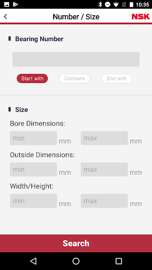 NSK Online Catalog (Bearings) Screenshot 3