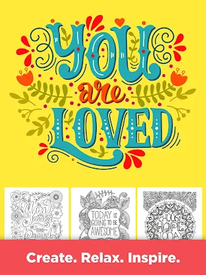 Inspirational Quotes Coloring Pages for Adults Screenshot 1