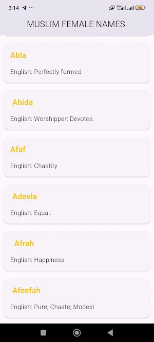 Muslim Female Name part5 Screenshot 0