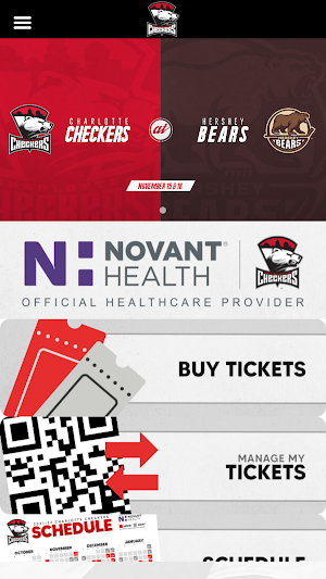 Charlotte Checkers App Screenshot 1