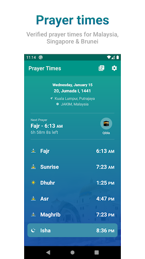 Huda - Prayer Times, Azan, Qibla & Duas Screenshot 0