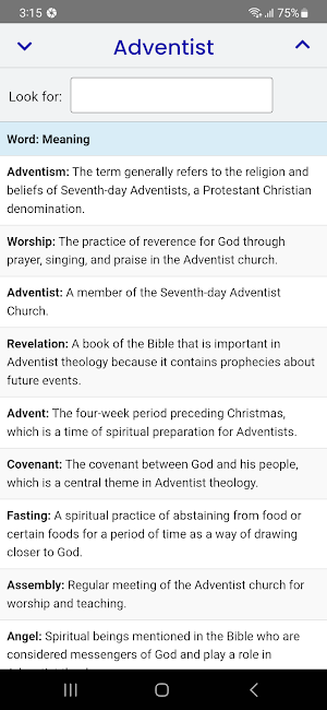 Adventist Dictionary Screenshot 0