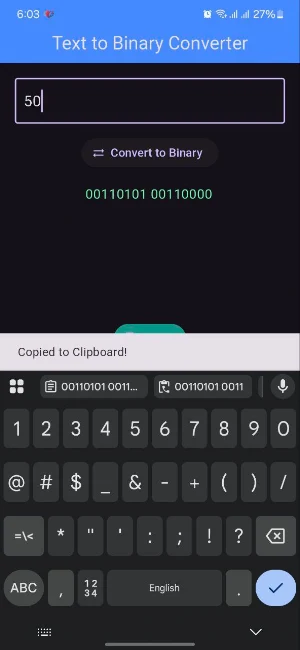 Text To Binary Screenshot 1