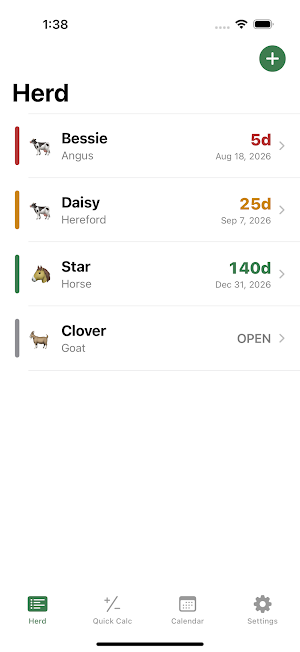 BredDay: Gestation Calculator Screenshot 0