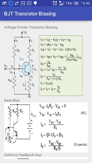 Transistor Biasing Calc Screenshot 0