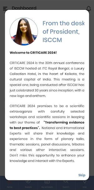 ISCCM Events Screenshot 1