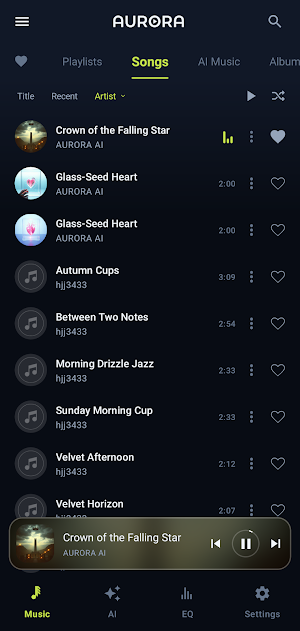 AI Music Player - AURORA Screenshot 1