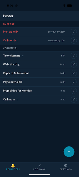 Pester — Reminders That Nag Screenshot 0