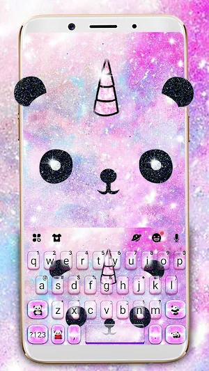 Galaxy Panda Unicorn Keyboard Theme Screenshot 0
