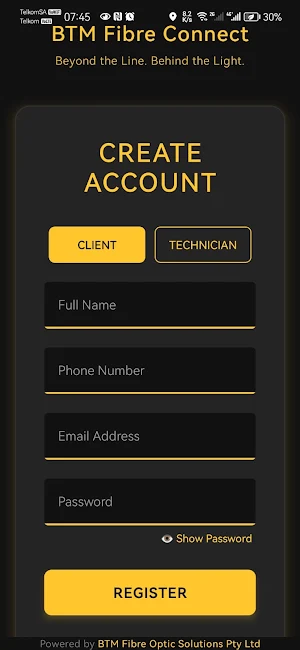 BTM Fibre Connect Screenshot 0