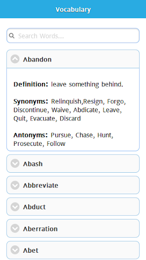 Vocabulary Screenshot 1