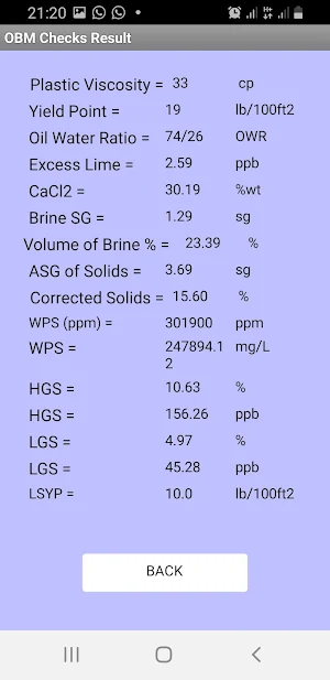 Mud Engineering Calculator Screenshot 1