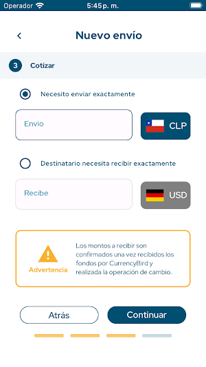 CurrencyBird: Envíos de Dinero Screenshot 1
