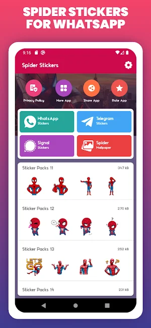 Spider Stickers For Man Screenshot 0
