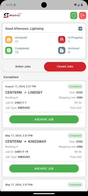 ShipSmpl - Driver App Screenshot 2