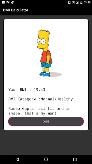 BMI Calculator Screenshot 3
