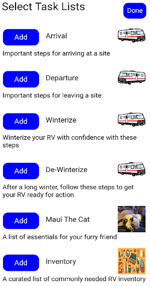 RV Tasker Checklists And More Screenshot 1