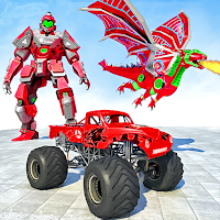 Futuristic Flying Dragon Robot War Game