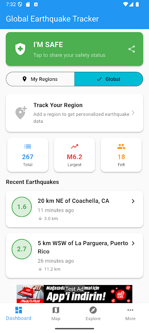 Global Earthquake Tracker Screenshot 0