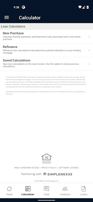 RMC Home Mortgage Screenshot 1