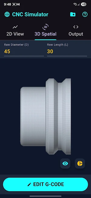 CNC G-Code Turning Simulator Screenshot 1
