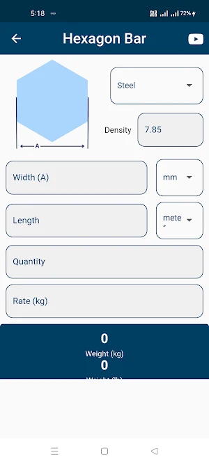 Steel Weight Calculator Screenshot 3