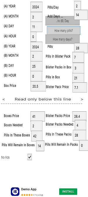 Pill Calculator Screenshot 0