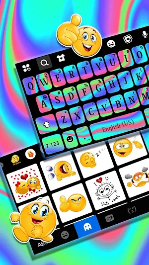 Rainbow Holograph Keyboard Theme Screenshot 2