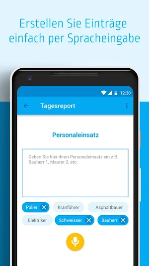 Bautagebuch durch Spracheingab Screenshot 0