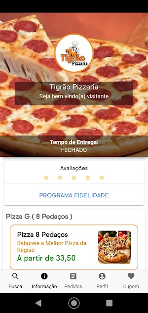 Tigrão Pizzaria Screenshot 0