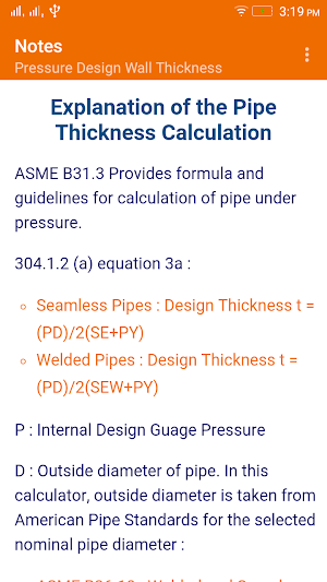 Process Pipe Thickness Pro Screenshot 3