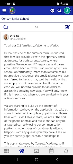 Consett Junior School App Screenshot 2