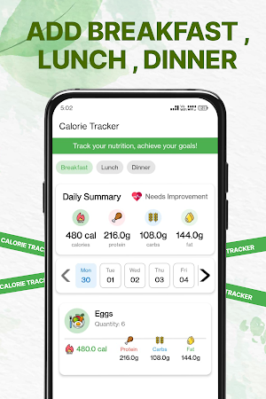 Easy Calorie Tracker Screenshot 1
