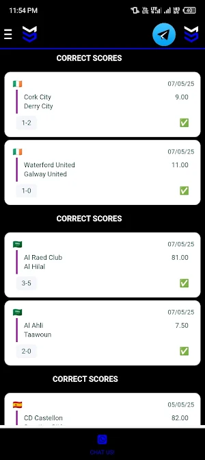 Mblaze Correct Scores Screenshot 3