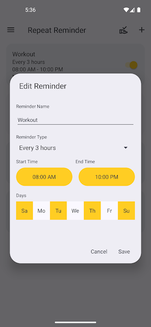 Tiny Repeat Reminder Screenshot 2