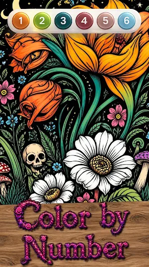 Dark Flower Color by Number Screenshot 3