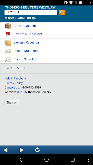 Westlaw Thomson Reuters Screenshot 0