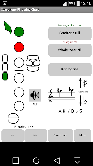Saxophone Fingerings Screenshot 1