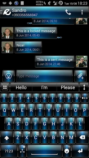 Theme Dusk Blue for EvolveSMS Screenshot 2