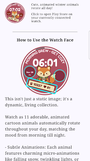 Cute Winter Animals Watch Face Screenshot 1