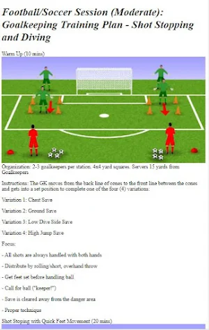 Goalkeeper Training Guide Screenshot 3