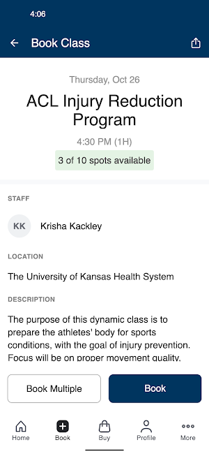 KUSports Med Fitness Screenshot 2